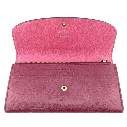 LOUIS VUITTON Long Wallet Purse M62015 leather wine-red Portefeuille Monogram Ann Platt Emily Women Used Authentic