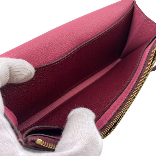 LOUIS VUITTON Long Wallet Purse M62015 leather wine-red Portefeuille Monogram Ann Platt Emily Women Used Authentic