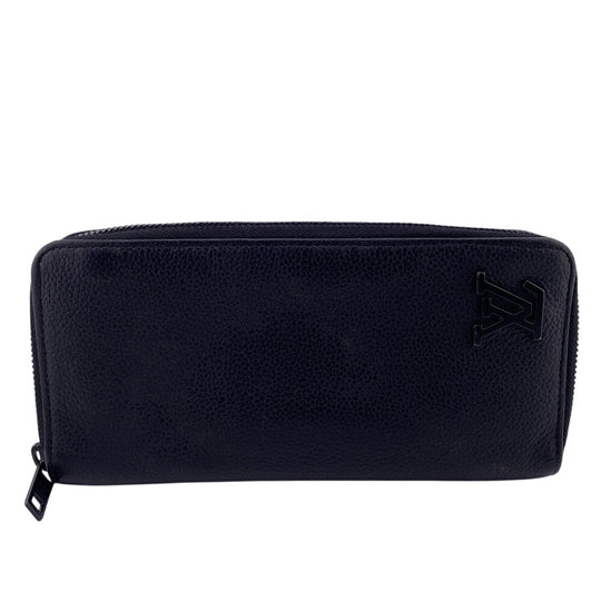 LOUIS VUITTON Long Wallet Purse M81743 leather Noir LV Aerogram Zippy wallet  Vertical mens Used Authentic