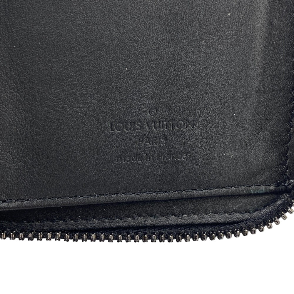 LOUIS VUITTON Long Wallet Purse M81743 leather Noir LV Aerogram Zippy wallet  Vertical mens Used Authentic