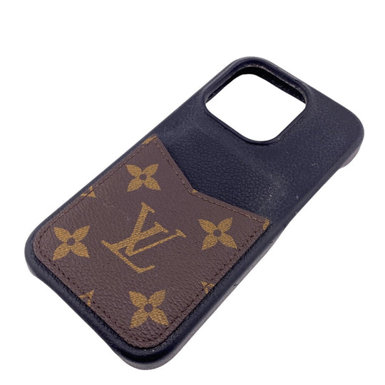 LOUIS VUITTON iPhone case M82887 Leather, Monogram Canvas Brown iPhone15PRO Monogram Bumper 15 PRO Women(Unisex) Used Authentic