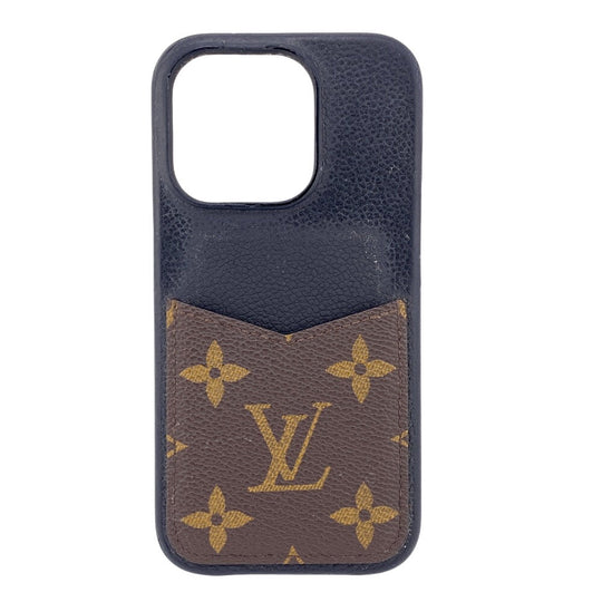 LOUIS VUITTON iPhone case M82887 Leather, Monogram Canvas Brown iPhone15PRO Monogram Bumper 15 PRO Women(Unisex) Used Authentic