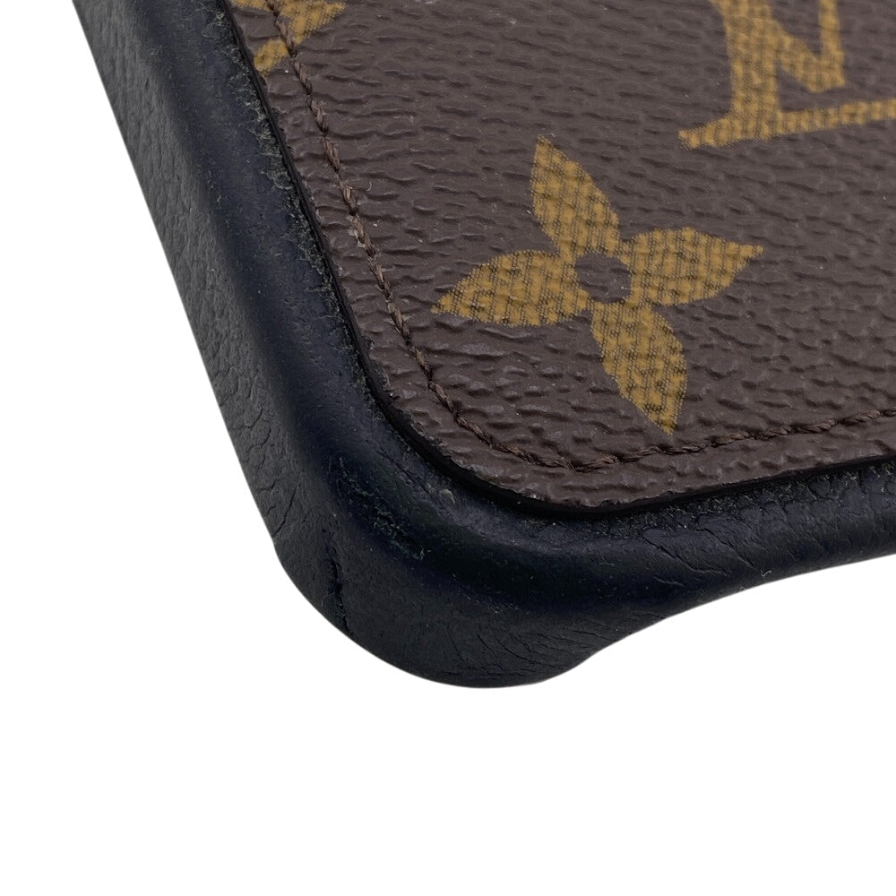 LOUIS VUITTON iPhone case M82887 Leather, Monogram Canvas Brown iPhone15PRO Monogram Bumper 15 PRO Women(Unisex) Used Authentic