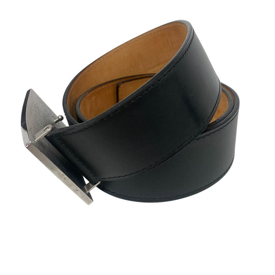 LOUIS VUITTON belt M6812Q leather black Jeans Belt Santur mens 90/36 Used Authentic