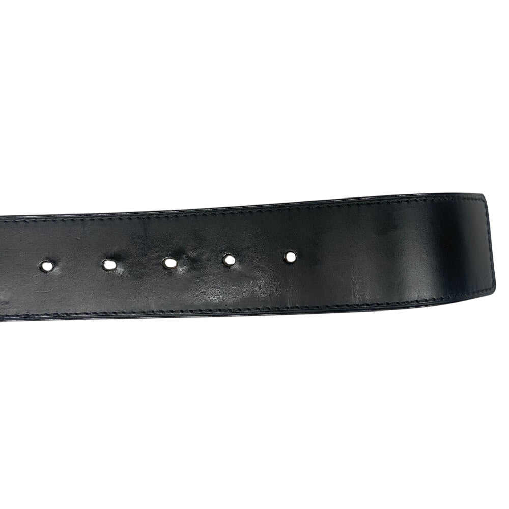 LOUIS VUITTON belt M6812Q leather black Jeans Belt Santur mens 90/36 Used Authentic