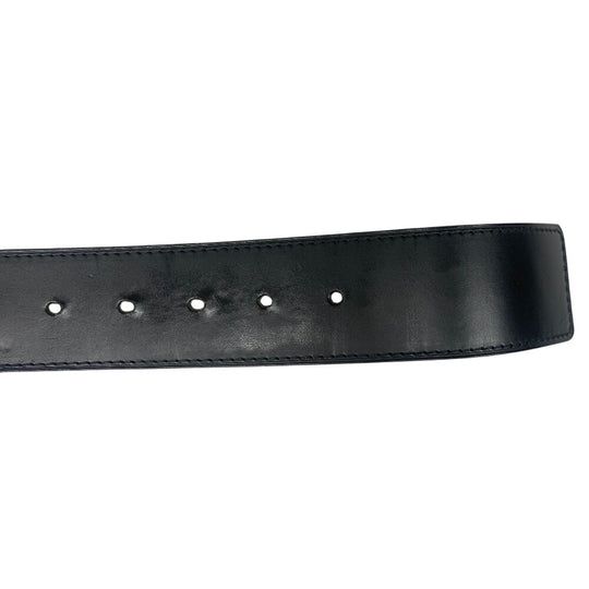 LOUIS VUITTON belt M6812Q leather black Jeans Belt Santur mens 90/36 Used Authentic