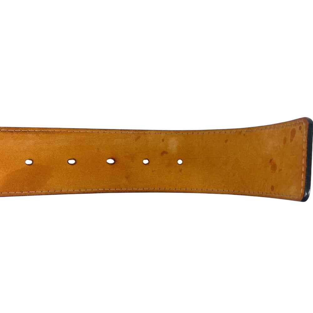 LOUIS VUITTON belt M6812Q leather black Jeans Belt Santur mens 90/36 Used Authentic