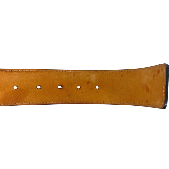 LOUIS VUITTON belt M6812Q leather black Jeans Belt Santur mens 90/36 Used Authentic