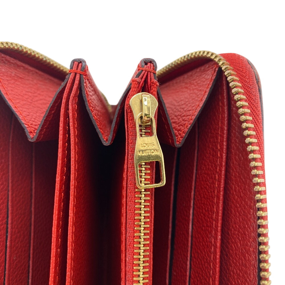 LOUIS VUITTON Long Wallet Purse M60737 Monogram Ann Platt Red Land fastener Monogram Ann Platt Zippy wallet Women Used Authentic