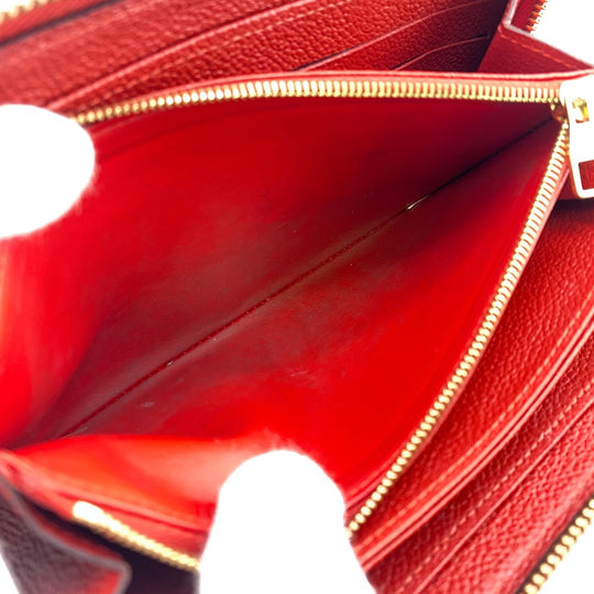 LOUIS VUITTON Long Wallet Purse M60737 Monogram Ann Platt Red Land fastener Monogram Ann Platt Zippy wallet Women Used Authentic