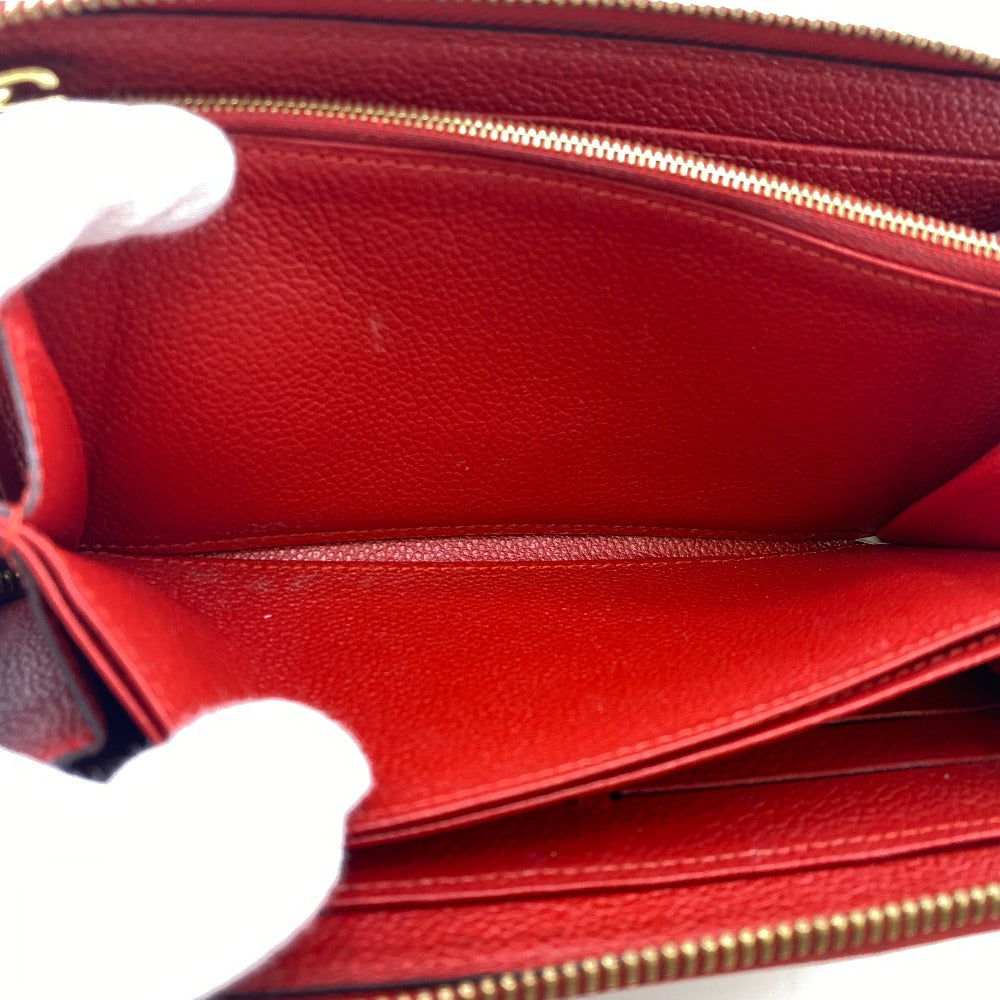 LOUIS VUITTON Long Wallet Purse M60737 Monogram Ann Platt Red Land fastener Monogram Ann Platt Zippy wallet Women Used Authentic