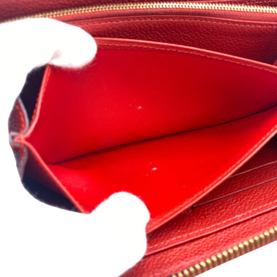 LOUIS VUITTON Long Wallet Purse M60737 Monogram Ann Platt Red Land fastener Monogram Ann Platt Zippy wallet Women Used Authentic