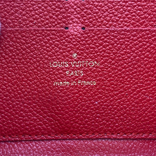 LOUIS VUITTON Long Wallet Purse M60737 Monogram Ann Platt Red Land fastener Monogram Ann Platt Zippy wallet Women Used Authentic