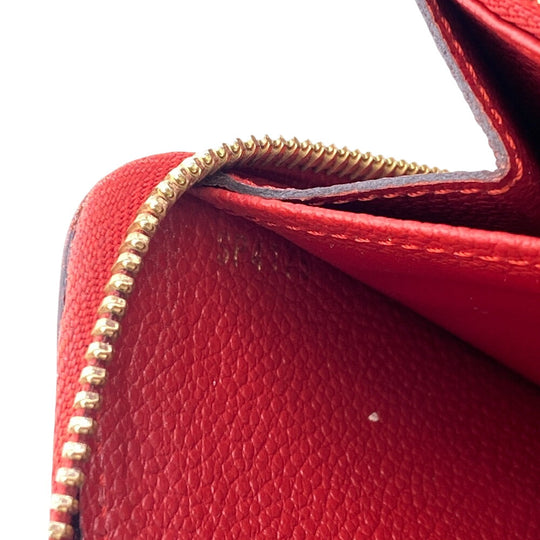 LOUIS VUITTON Long Wallet Purse M60737 Monogram Ann Platt Red Land fastener Monogram Ann Platt Zippy wallet Women Used Authentic