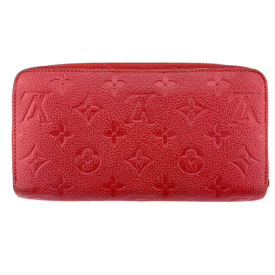 LOUIS VUITTON Long Wallet Purse M60737 Monogram Ann Platt Red Land fastener Monogram Ann Platt Zippy wallet Women Used Authentic