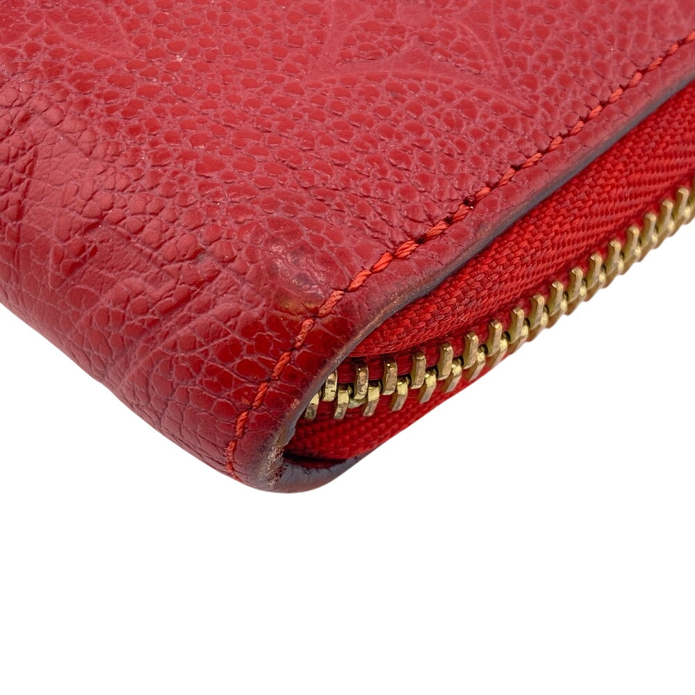 LOUIS VUITTON Long Wallet Purse M60737 Monogram Ann Platt Red Land fastener Monogram Ann Platt Zippy wallet Women Used Authentic