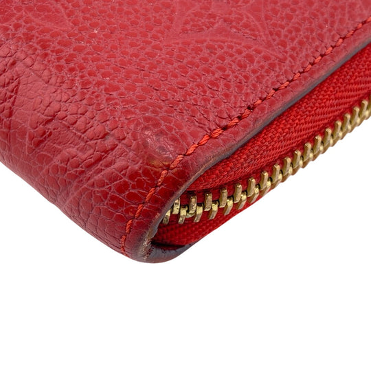 LOUIS VUITTON Long Wallet Purse M60737 Monogram Ann Platt Red Land fastener Monogram Ann Platt Zippy wallet Women Used Authentic