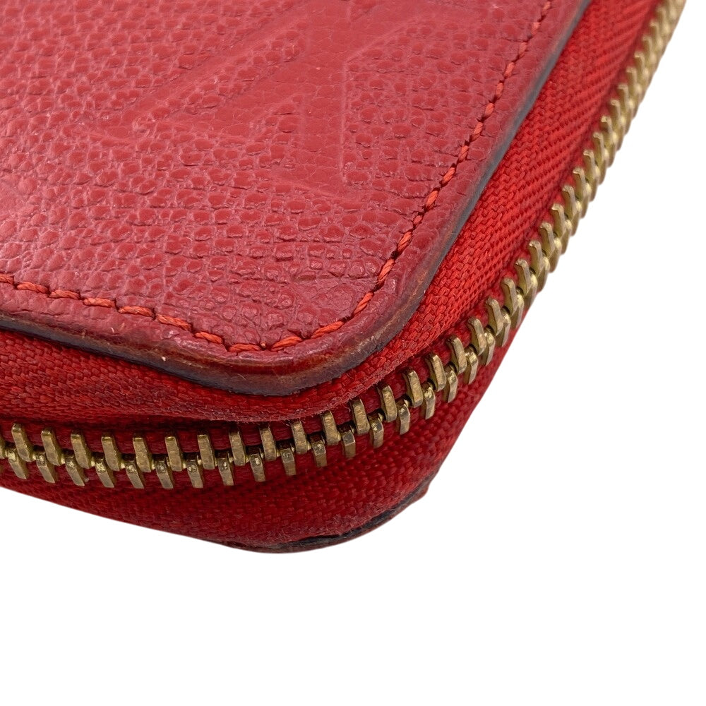 LOUIS VUITTON Long Wallet Purse M60737 Monogram Ann Platt Red Land fastener Monogram Ann Platt Zippy wallet Women Used Authentic