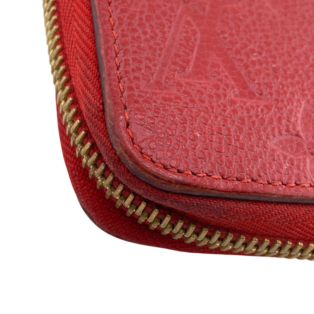 LOUIS VUITTON Long Wallet Purse M60737 Monogram Ann Platt Red Land fastener Monogram Ann Platt Zippy wallet Women Used Authentic