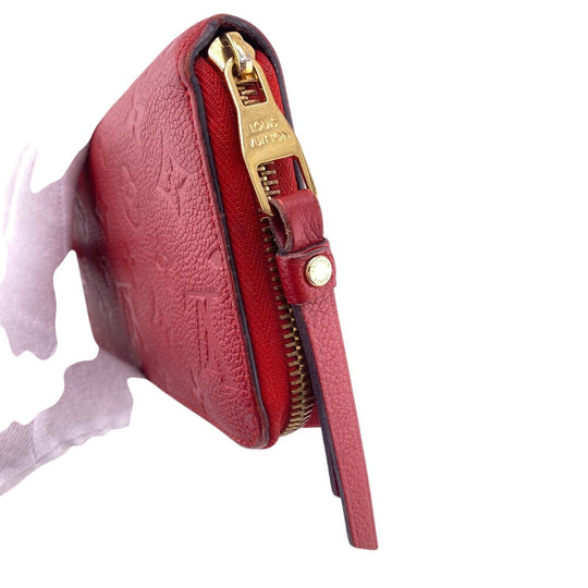 LOUIS VUITTON Long Wallet Purse M60737 Monogram Ann Platt Red Land fastener Monogram Ann Platt Zippy wallet Women Used Authentic