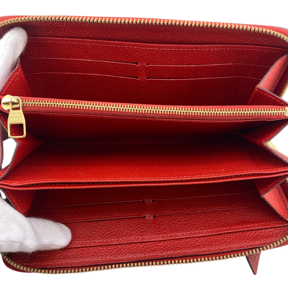LOUIS VUITTON Long Wallet Purse M60737 Monogram Ann Platt Red Land fastener Monogram Ann Platt Zippy wallet Women Used Authentic