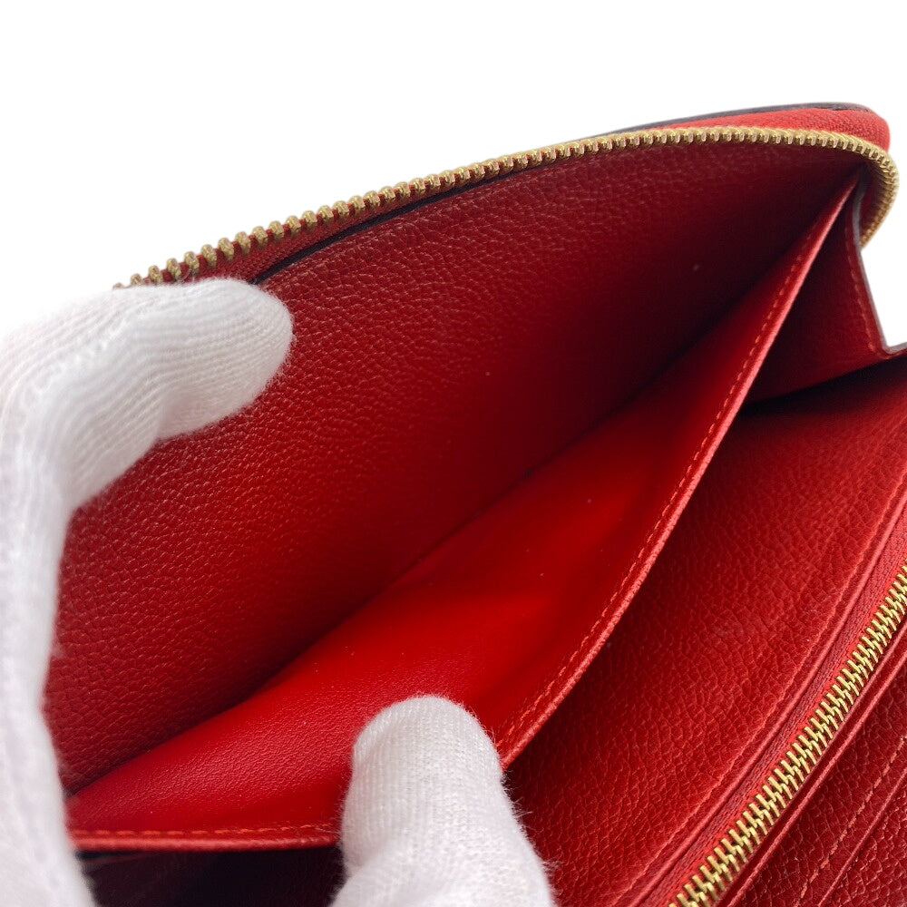 LOUIS VUITTON Long Wallet Purse M60737 Monogram Ann Platt Red Land fastener Monogram Ann Platt Zippy wallet Women Used Authentic