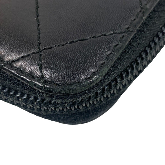 CHANEL Long Wallet Purse 12091903 leather black Zip Around Wallet Cambon line COCO Mark Zippy Organizer Wallet Women(Unisex) Used Authentic