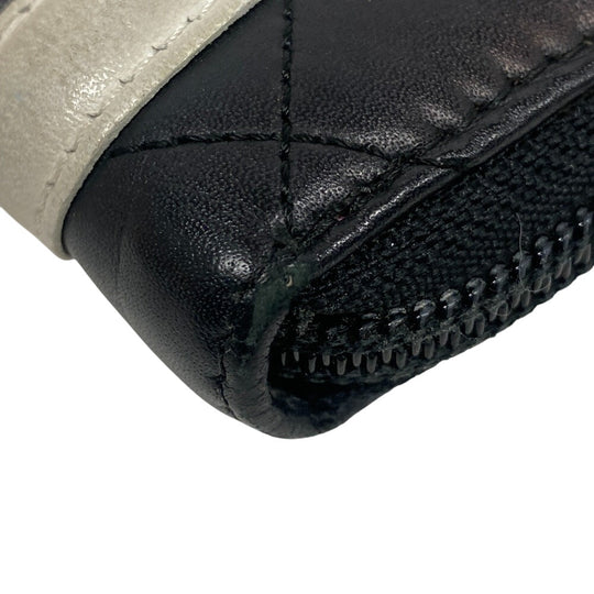 CHANEL Long Wallet Purse 12091903 leather black Zip Around Wallet Cambon line COCO Mark Zippy Organizer Wallet Women(Unisex) Used Authentic
