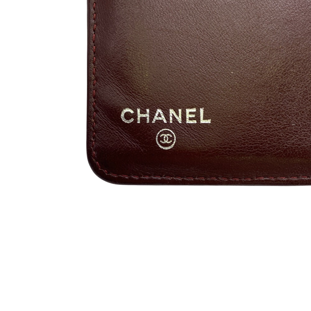 CHANEL Bifold Wallet lambskin black Matrasse COCO Mark Women Used Authentic