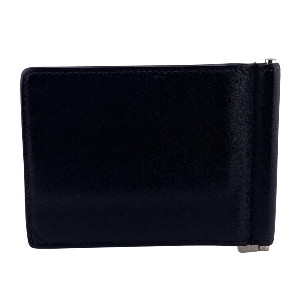 SAINT LAURENT Money clip 378005 leather black Bill clip wallet mens Used Authentic