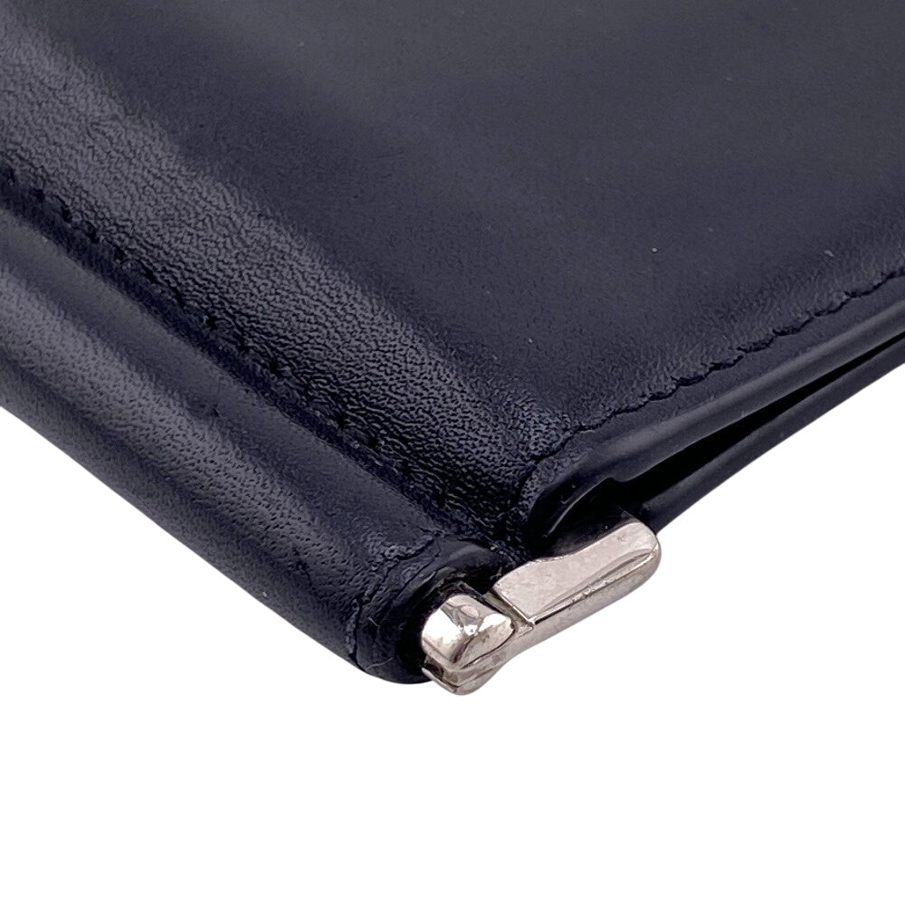 SAINT LAURENT Money clip 378005 leather black Bill clip wallet mens Used Authentic