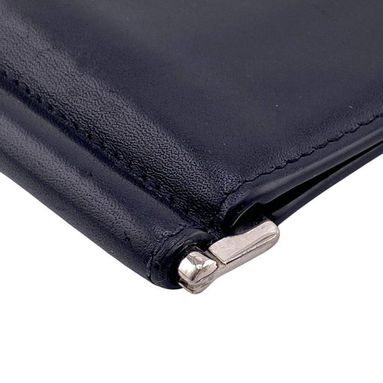 SAINT LAURENT Money clip 378005 leather black Bill clip wallet mens Used Authentic