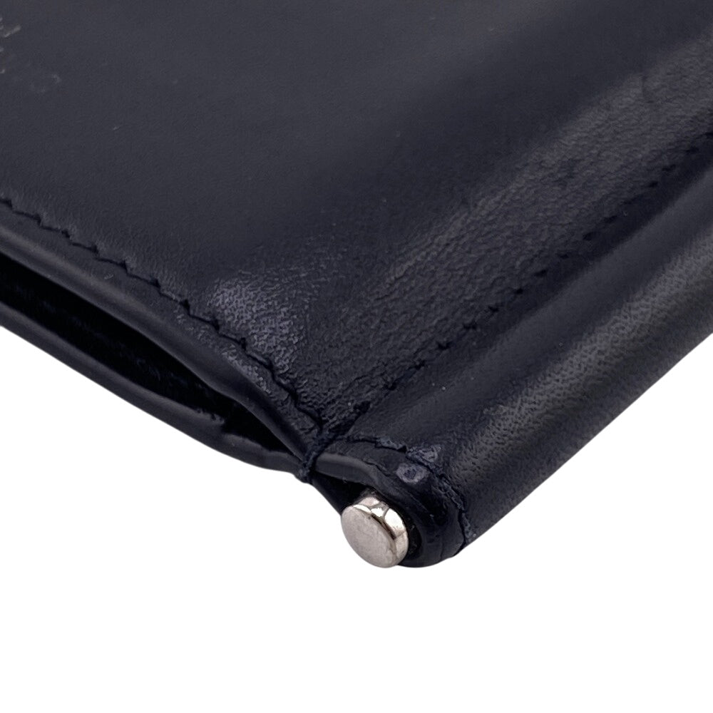 SAINT LAURENT Money clip 378005 leather black Bill clip wallet mens Used Authentic