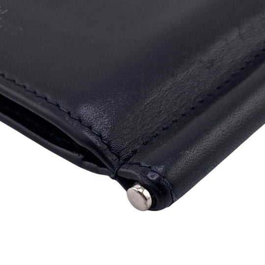 SAINT LAURENT Money clip 378005 leather black Bill clip wallet mens Used Authentic