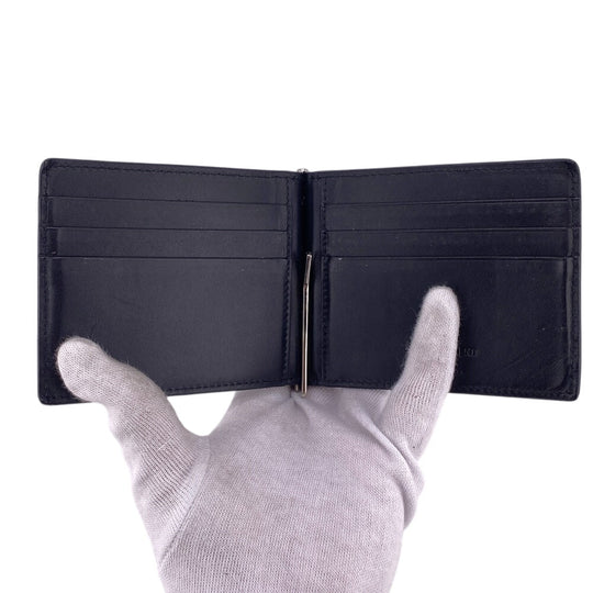 SAINT LAURENT Money clip 378005 leather black Bill clip wallet mens Used Authentic