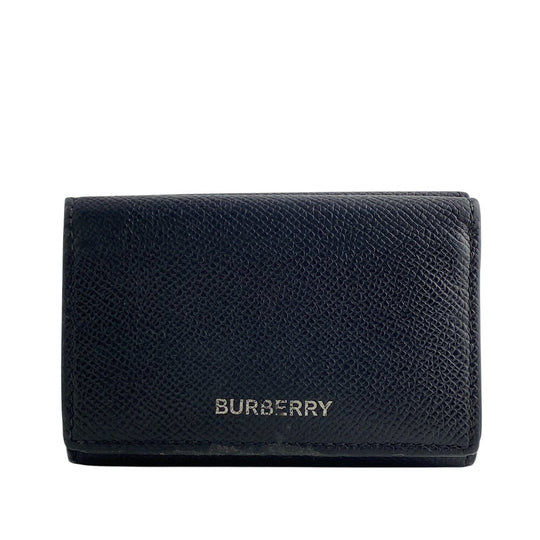 BURBERRY Tri-fold wallet leather black Compact wallet Women(Unisex) Used Authentic