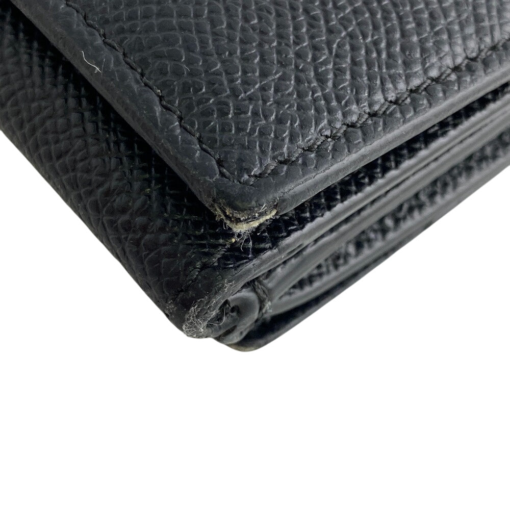 BURBERRY Tri-fold wallet leather black Compact wallet Women(Unisex) Used Authentic
