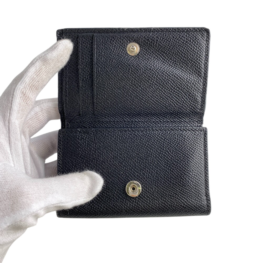 BURBERRY Tri-fold wallet leather black Compact wallet Women(Unisex) Used Authentic