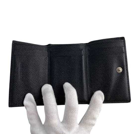 BURBERRY Tri-fold wallet leather black Compact wallet Women(Unisex) Used Authentic