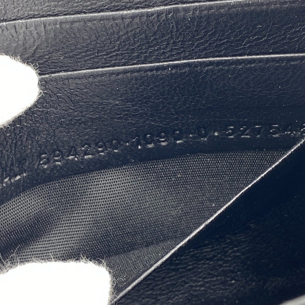 BALENCIAGA Long Wallet Purse 594290 leather black Zip Around mens Used Authentic