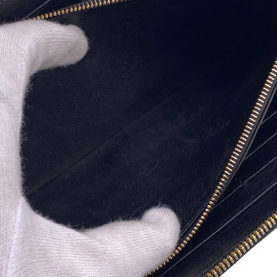 BALENCIAGA Long Wallet Purse 594290 leather black Zip Around mens Used Authentic