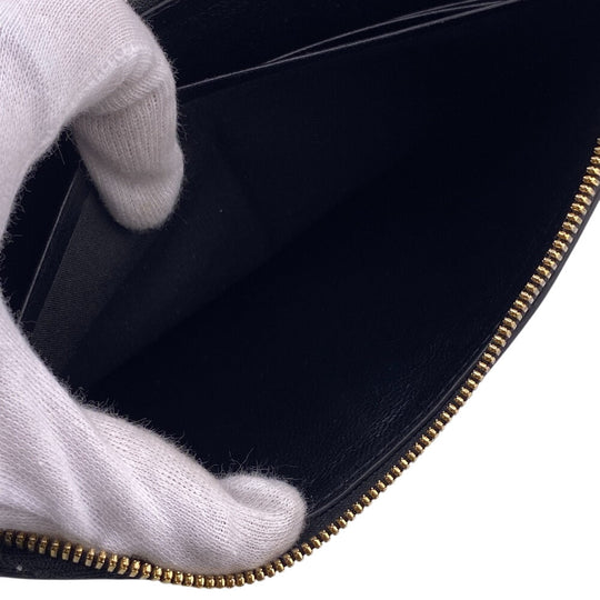 BALENCIAGA Long Wallet Purse 594290 leather black Zip Around mens Used Authentic