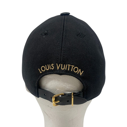 LOUIS VUITTON cap M7050M canvas black Cap LV Iconic(Unisex) Used Authentic