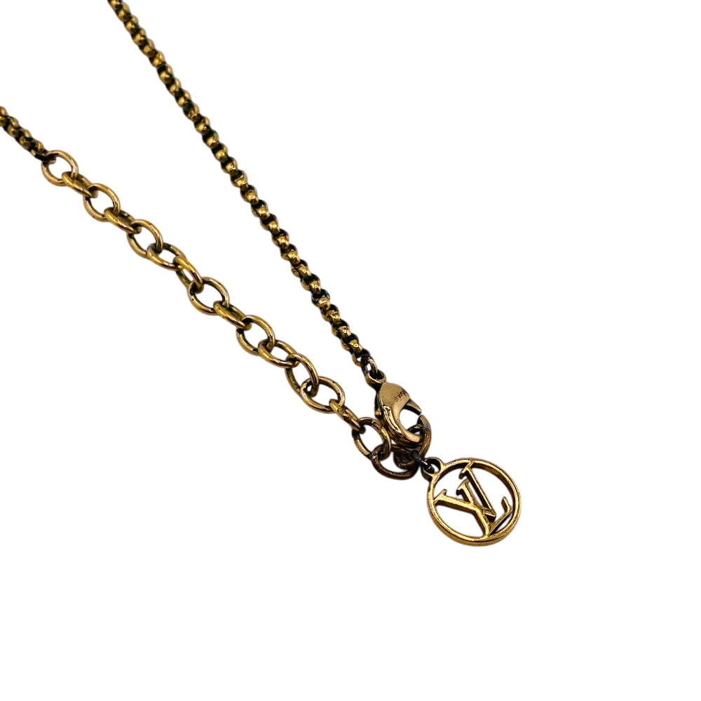 LOUIS VUITTON Necklace M00759 Metal, Rhinestone gold LV Circle louise by night Women(Unisex) Used Authentic