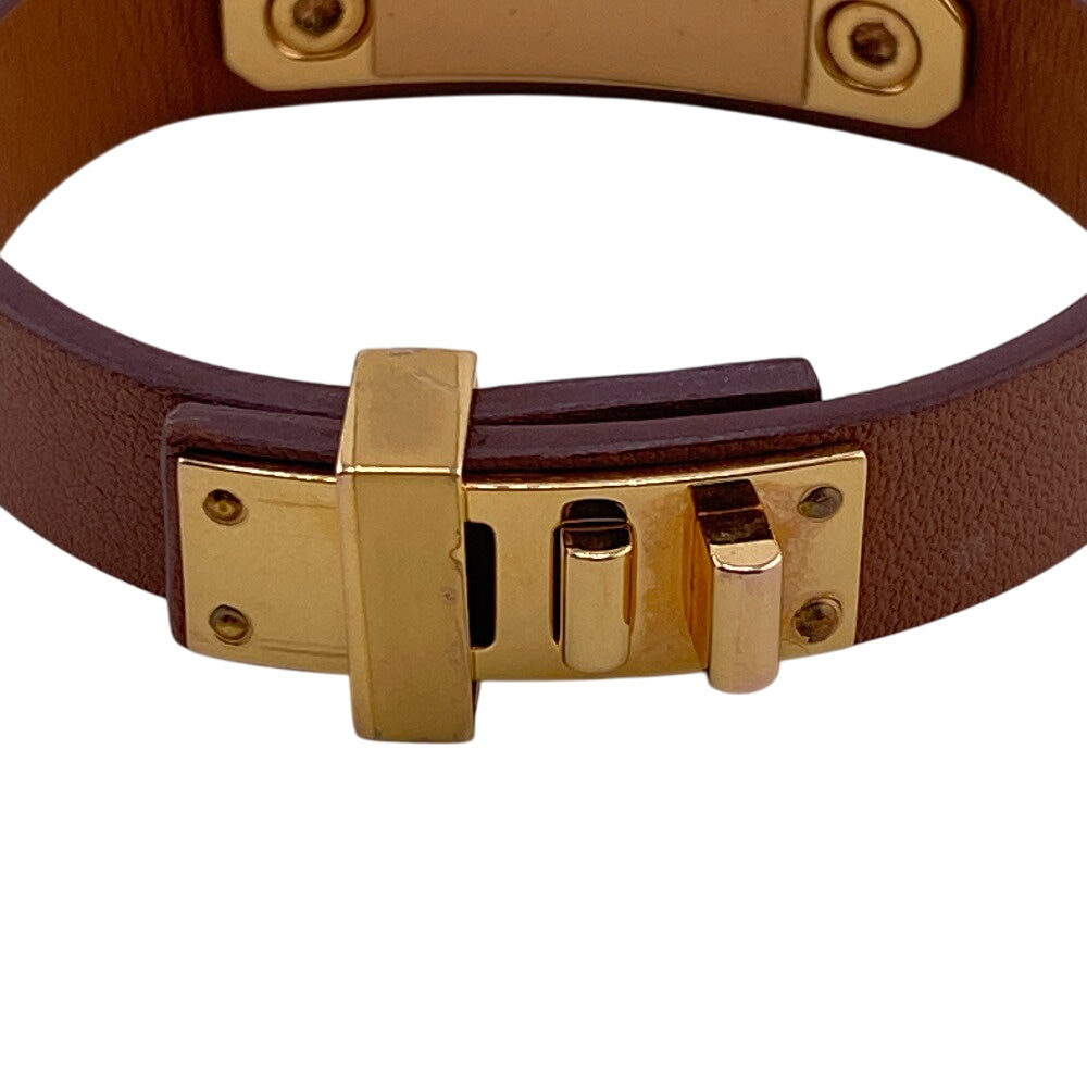 HERMES bracelet leather Brown Asdukour Women(Unisex) Used Authentic