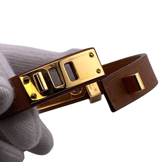 HERMES bracelet leather Brown Asdukour Women(Unisex) Used Authentic