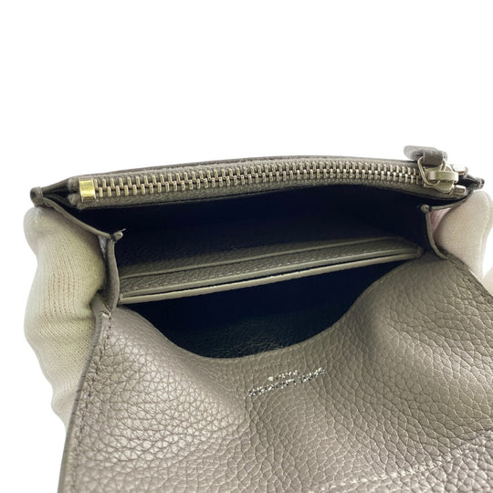 SAINT LAURENT PARIS Bifold Wallet 505011 leather gray Compact wallet Women Used Authentic