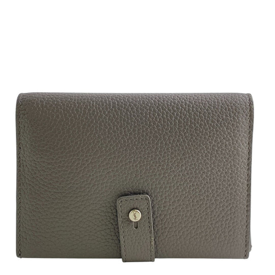 SAINT LAURENT PARIS Bifold Wallet 505011 leather gray Compact wallet Women Used Authentic