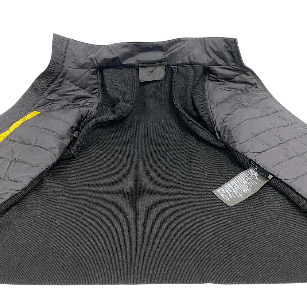 PRADA Down jacket Wool, Polyester black Knit switching mens 46 Used Authentic