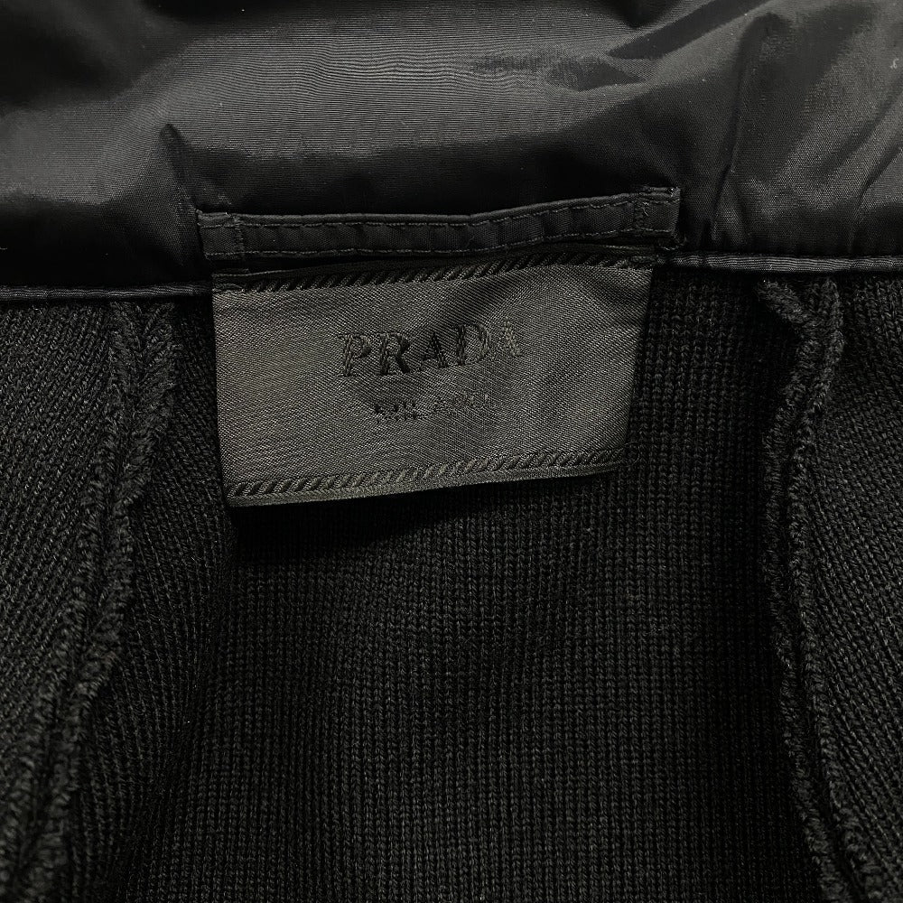 PRADA Down jacket Wool, Polyester black Knit switching mens 46 Used Authentic